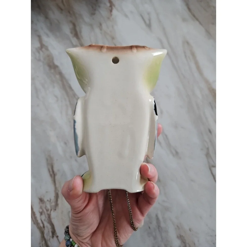 RARE Vintage Anthropomorphic Owl Wall Pocket Mid Century Clock
